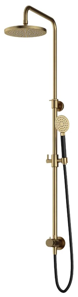 Hotbath Cobber M438 stortdouche met ronde handdouche en 20cm hoofddouche messing geborsteld