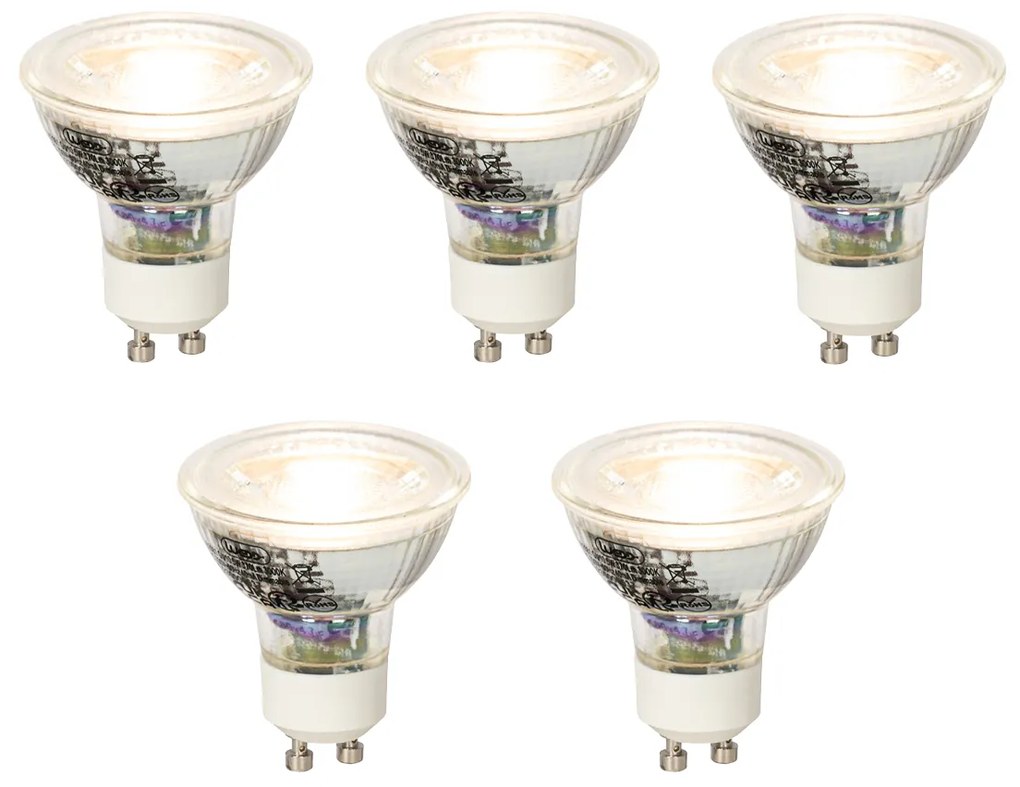 Set van 5 GU10 dimbare LED lamp 5W 370 lm 3000K