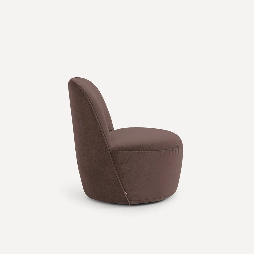 Draaifauteuil van linnenfluweel, Rosebury, ontwerp Emmanuel Gallina