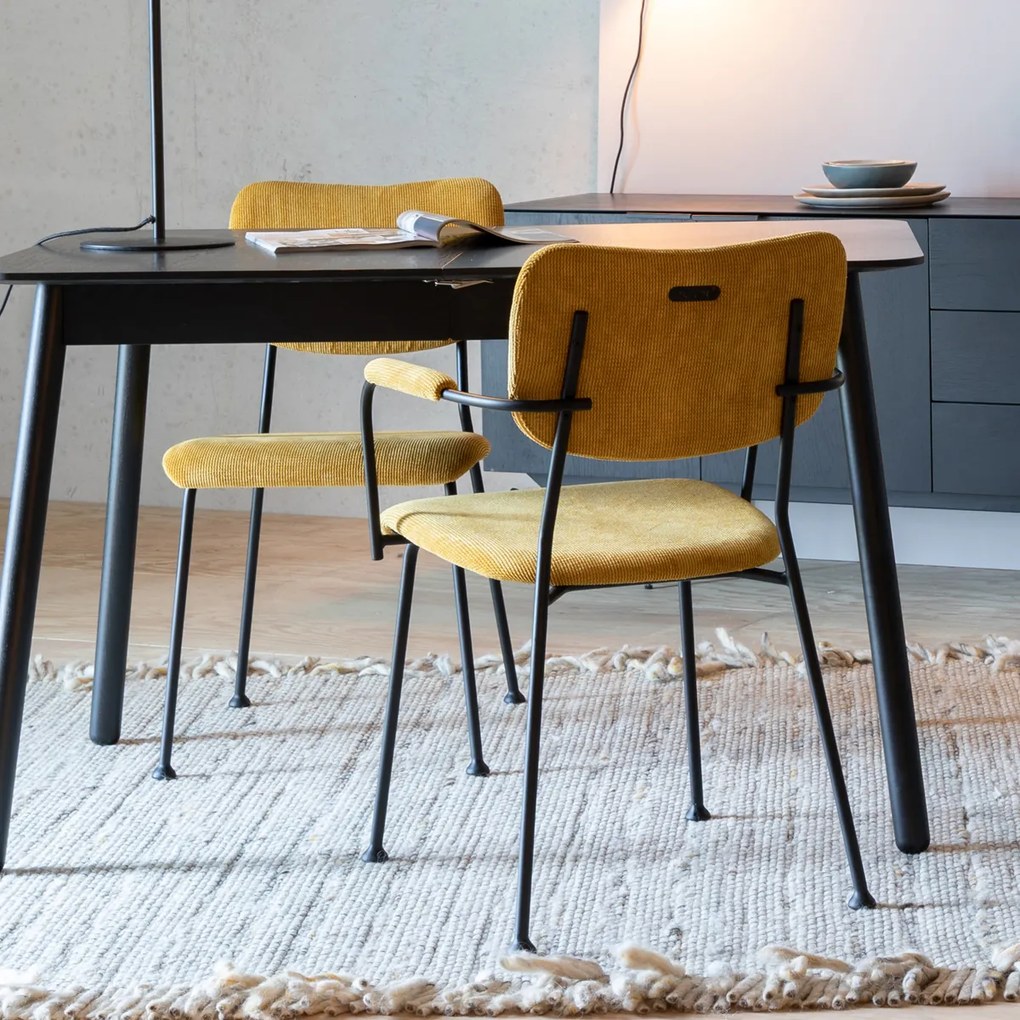 Zuiver Benson Design Eetkamerstoel Okergele Stof