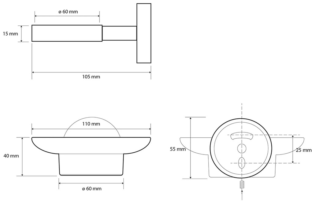 Sapho X-Round zeephouder rond wit