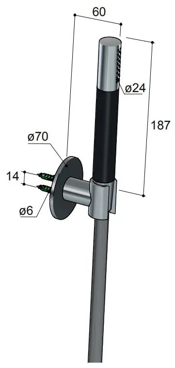 Hotbath Cobber Staaf Handdouche Geborsteld Nikkel M443