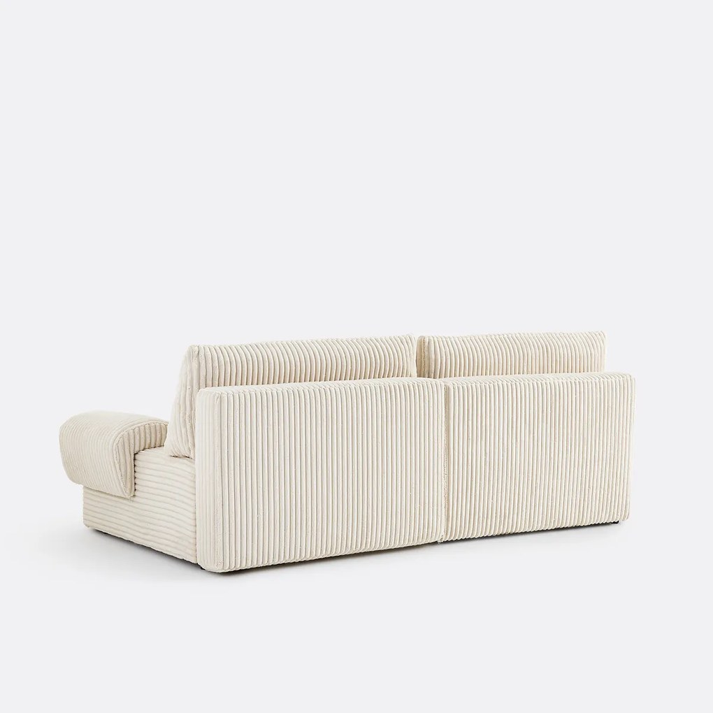 Omvormbare hoekbank met koffer, van ribfluweel XL, MAONA