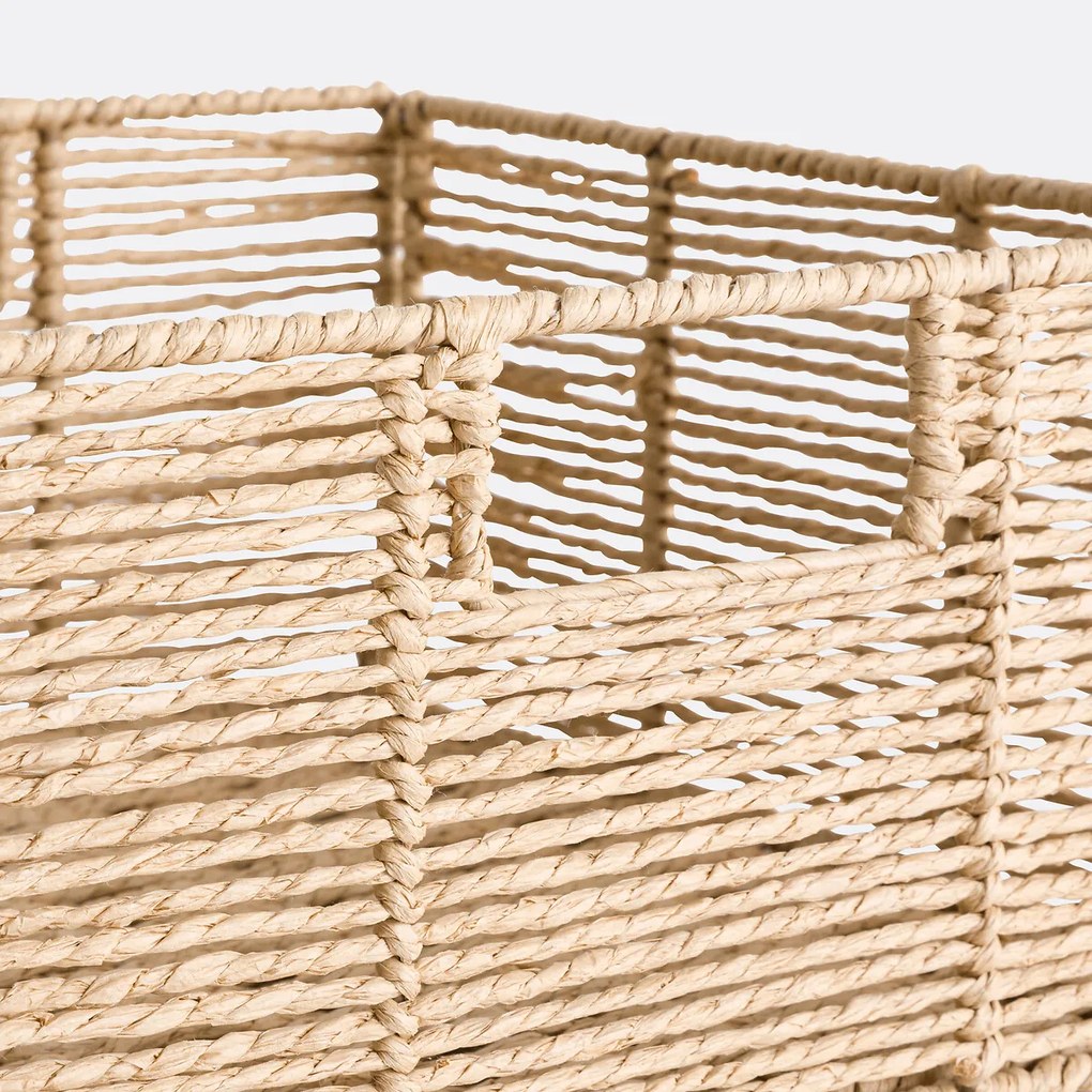 Plooibare mand in geweven papier, Lahjar