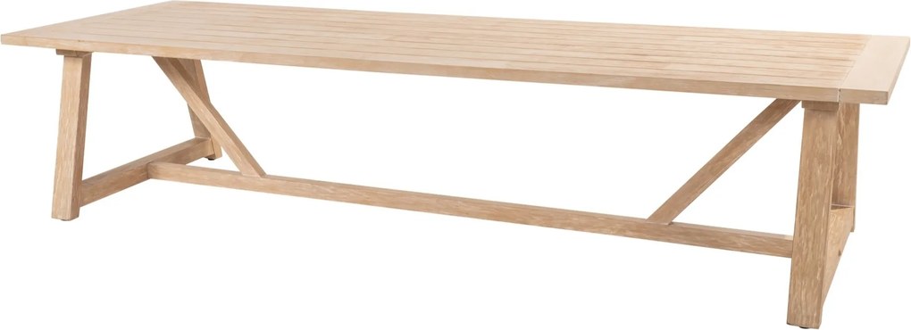 Noah low dining tuintafel 300x100xH69 cm geborsteld teak 4 Seasons Outdoor
