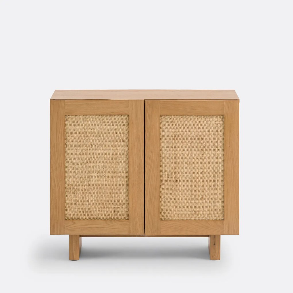 Bankrug of dressoir van eikenhout, fineer en rotanriet, ARTY