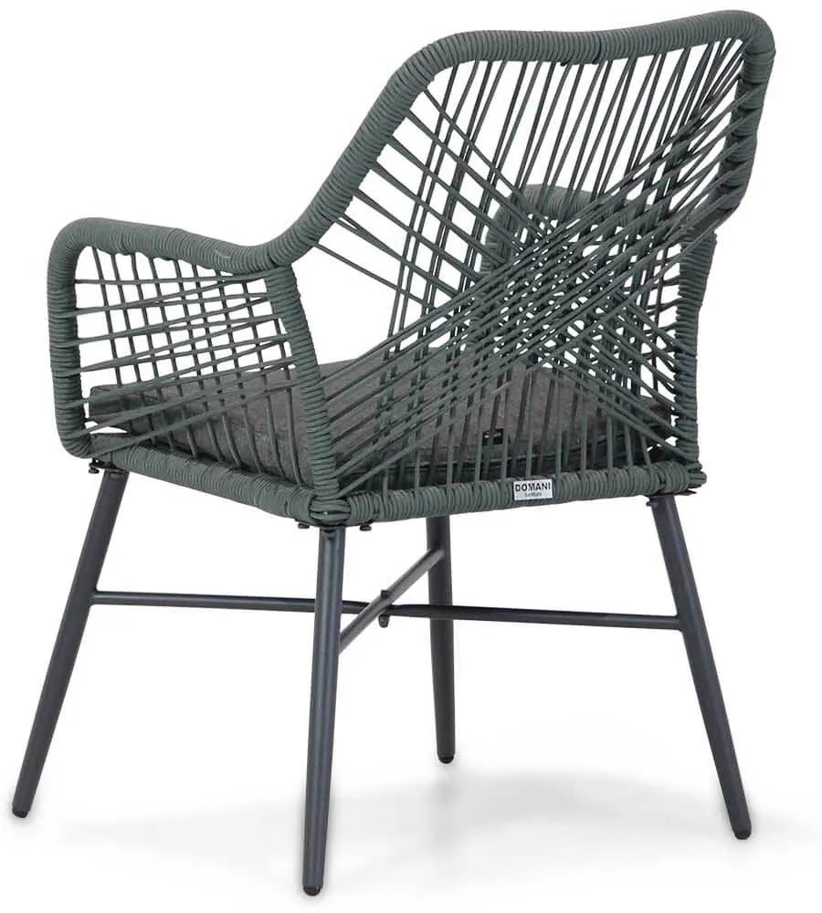 Tuinset Ronde Tuintafel 125 cm Rope Groen 4 personen Domani Furniture Foris/Matale