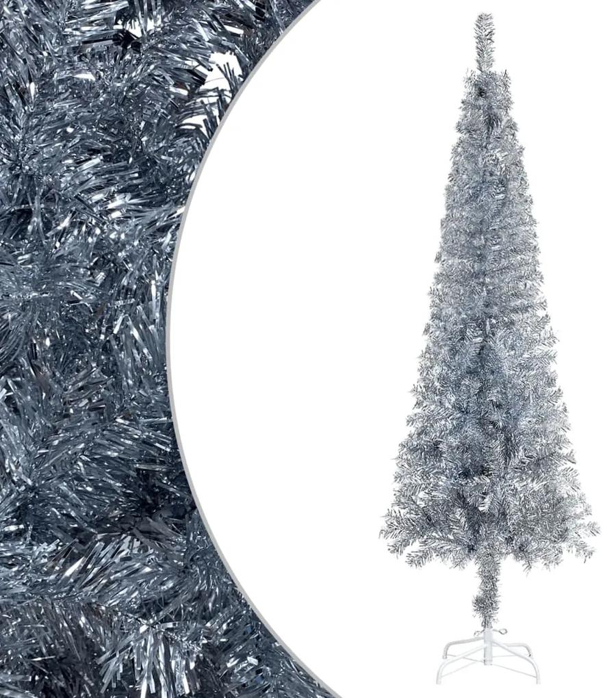vidaXL Kerstboom smal 210 cm zilverkleurig