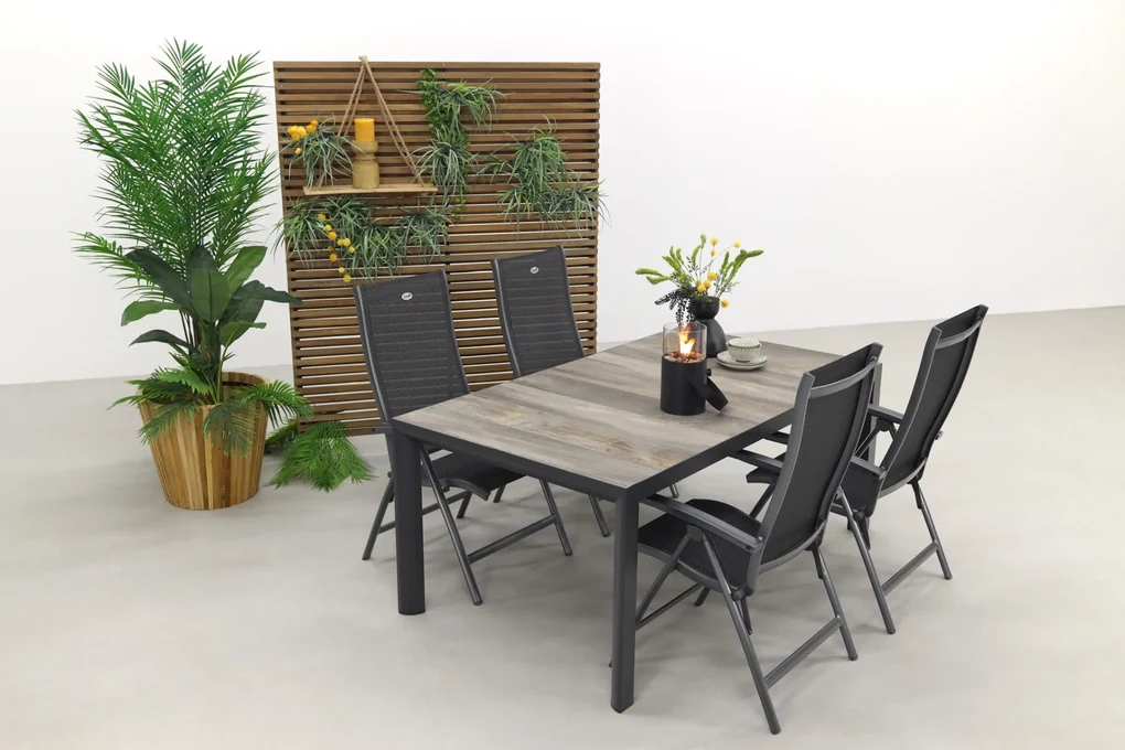 Hartman Salvatore/Kings verstelbare tuinset antraciet - 180x100 cm.