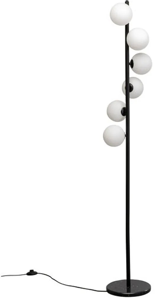 Kare Design Scala Balls Milky Black Staande Lamp Zwart Met Melkglas Bollen