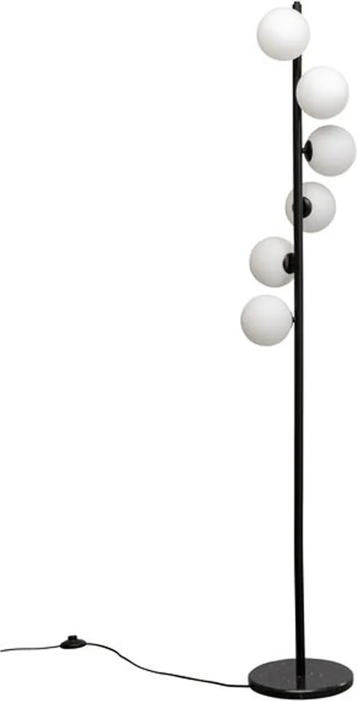 Staande Lamp Zwart Met Melkglas Bollen