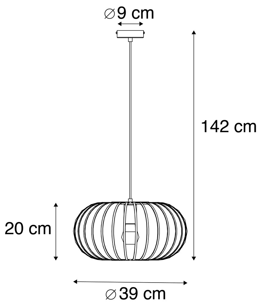 Design hanglamp zwart draad 39cm - Johanna Design E27 rond Binnenverlichting Lamp