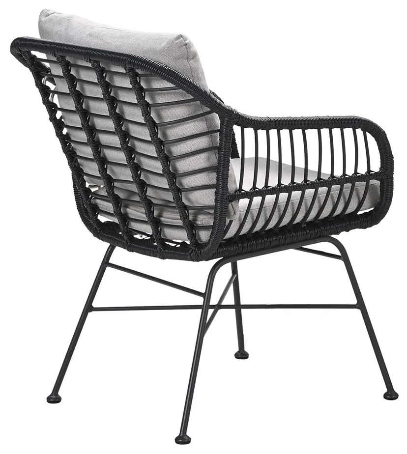Garden Impressions Lucas tuinset zwart 5-delig - Rimini tuintafel 80x80 cm