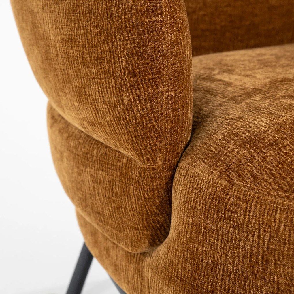 Zachte Fauteuil Met Ronde Rug Mosterd