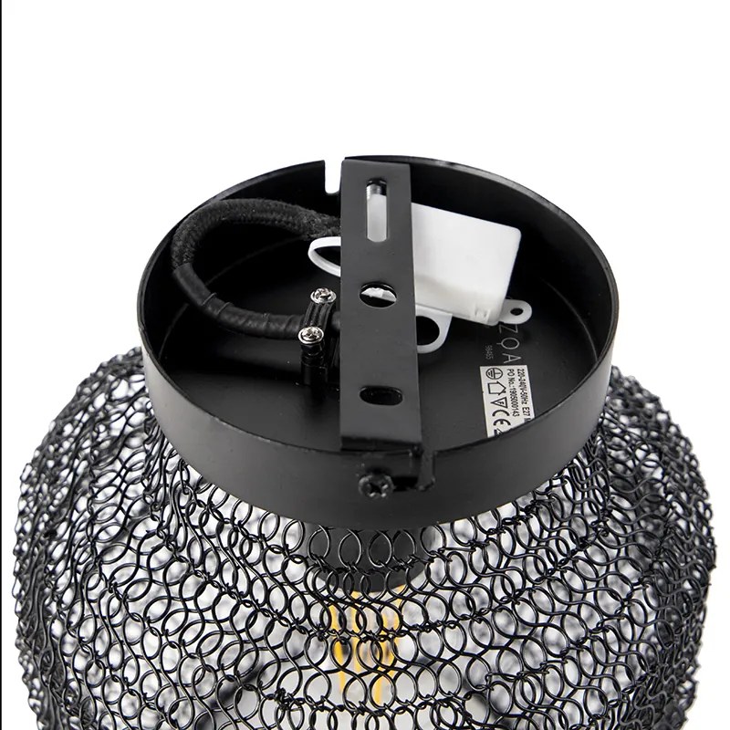 Oosterse plafondlamp zwart - Nidum Bene