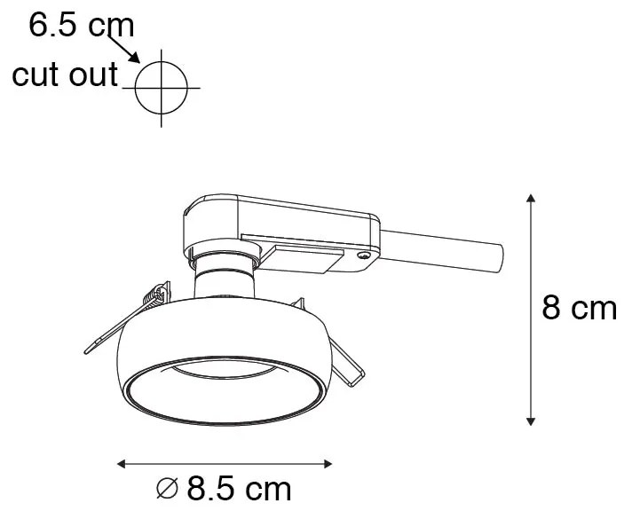 Set van 6 Design inbouwsport zwart met gouden binnenkant - Mooning GU10 Binnenverlichting Lamp