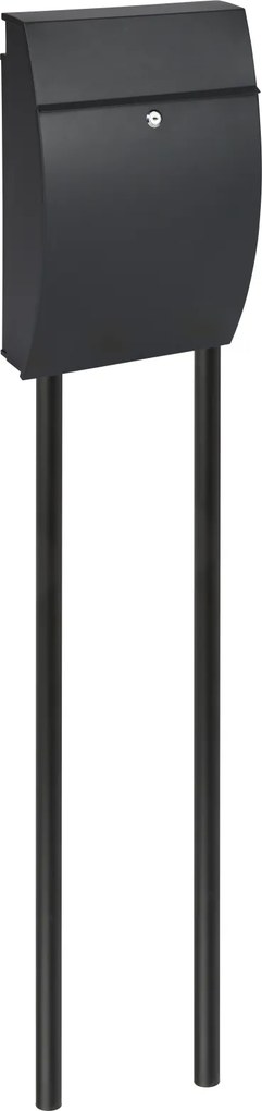 Practo Garden brievenbuspaal mat zwart  - 4x4x151cm - RAL 9005 MAT