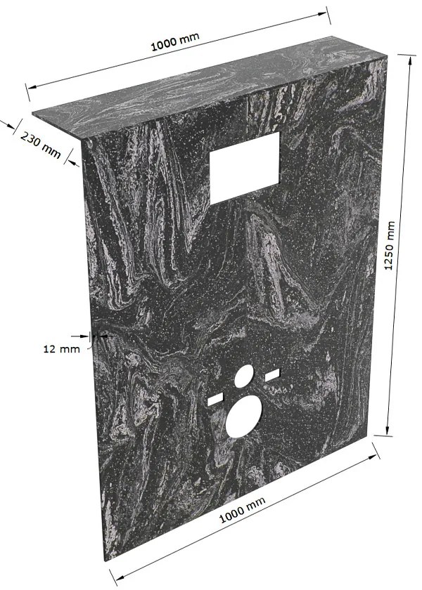 Mondiaz Hope toiletplaat solid surface 100x125cm lava voorgeboord