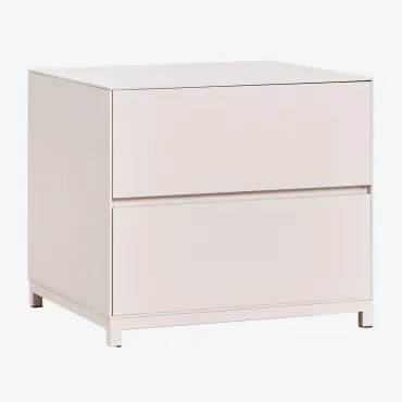 Rechthoekig Nachtkastje 50x45 Cm In Mdf Kivora Gardenia Wit - Sklum