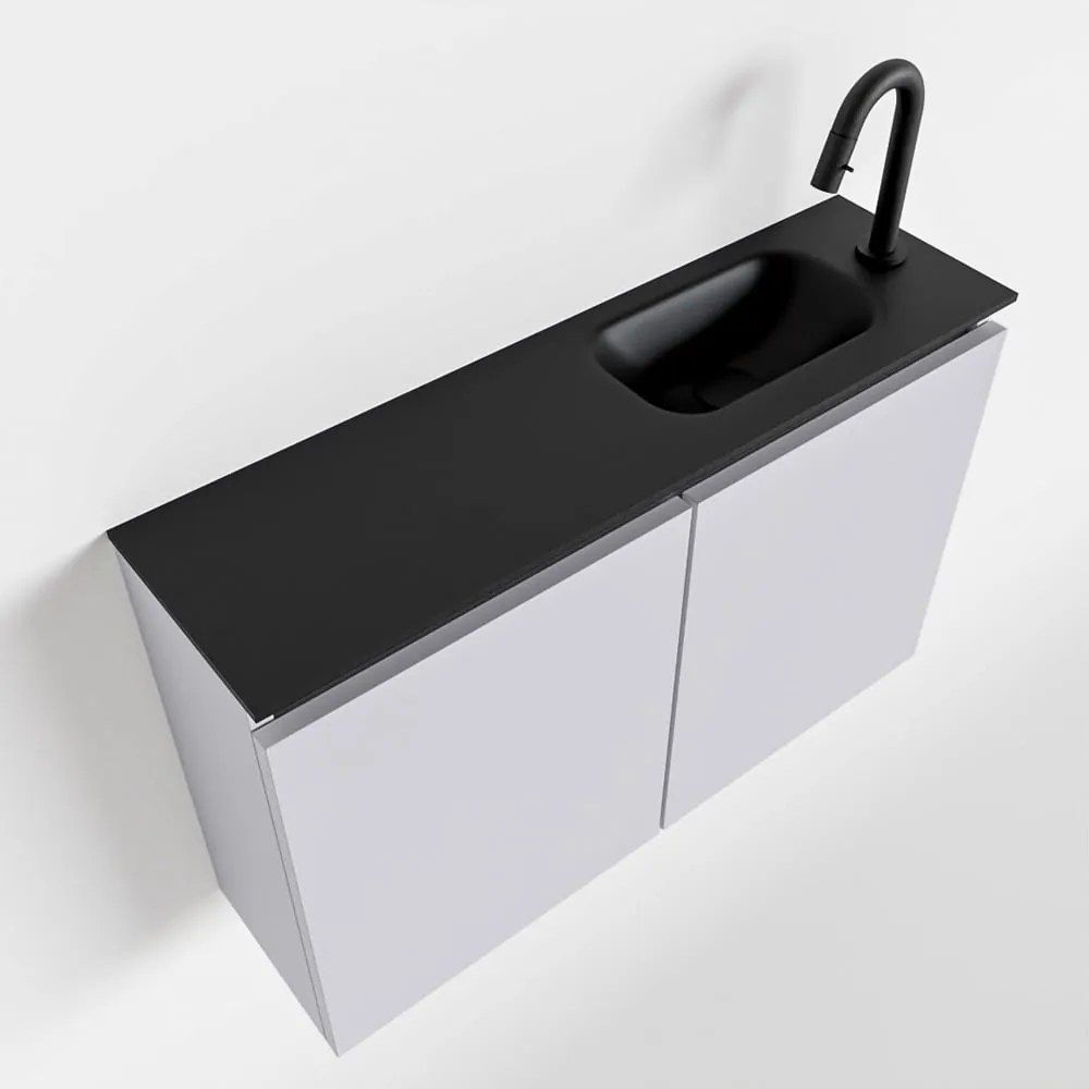 Mondiaz Ture 80cm toiletmeubel cale met wastafel urban rechts 1 kraangat