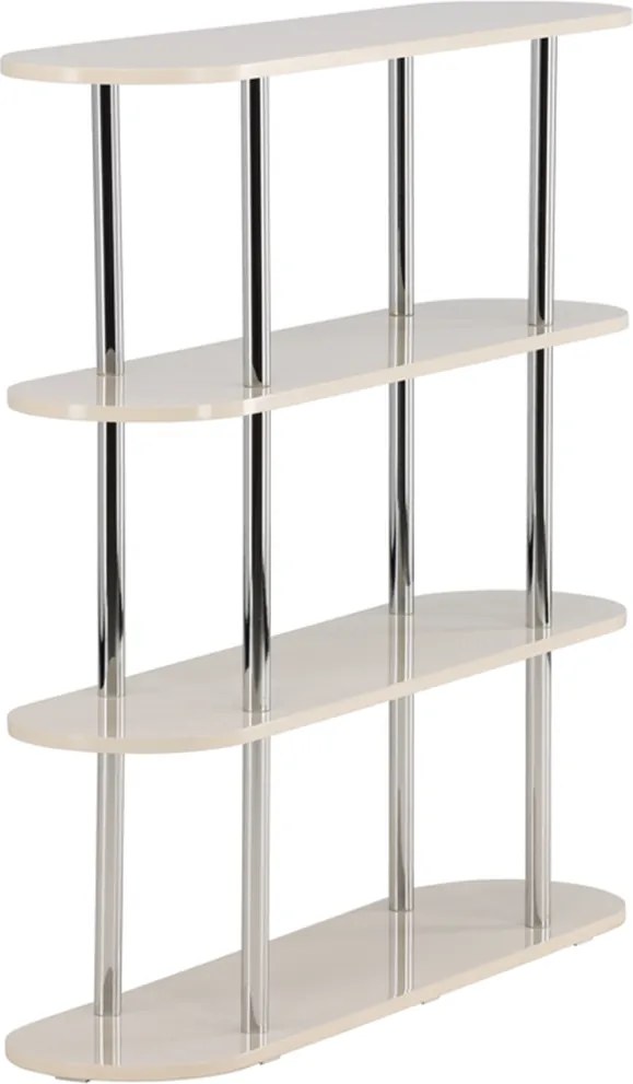 Retrokast Met Ronde En Zilvere Accenten - 120x30x116cm.