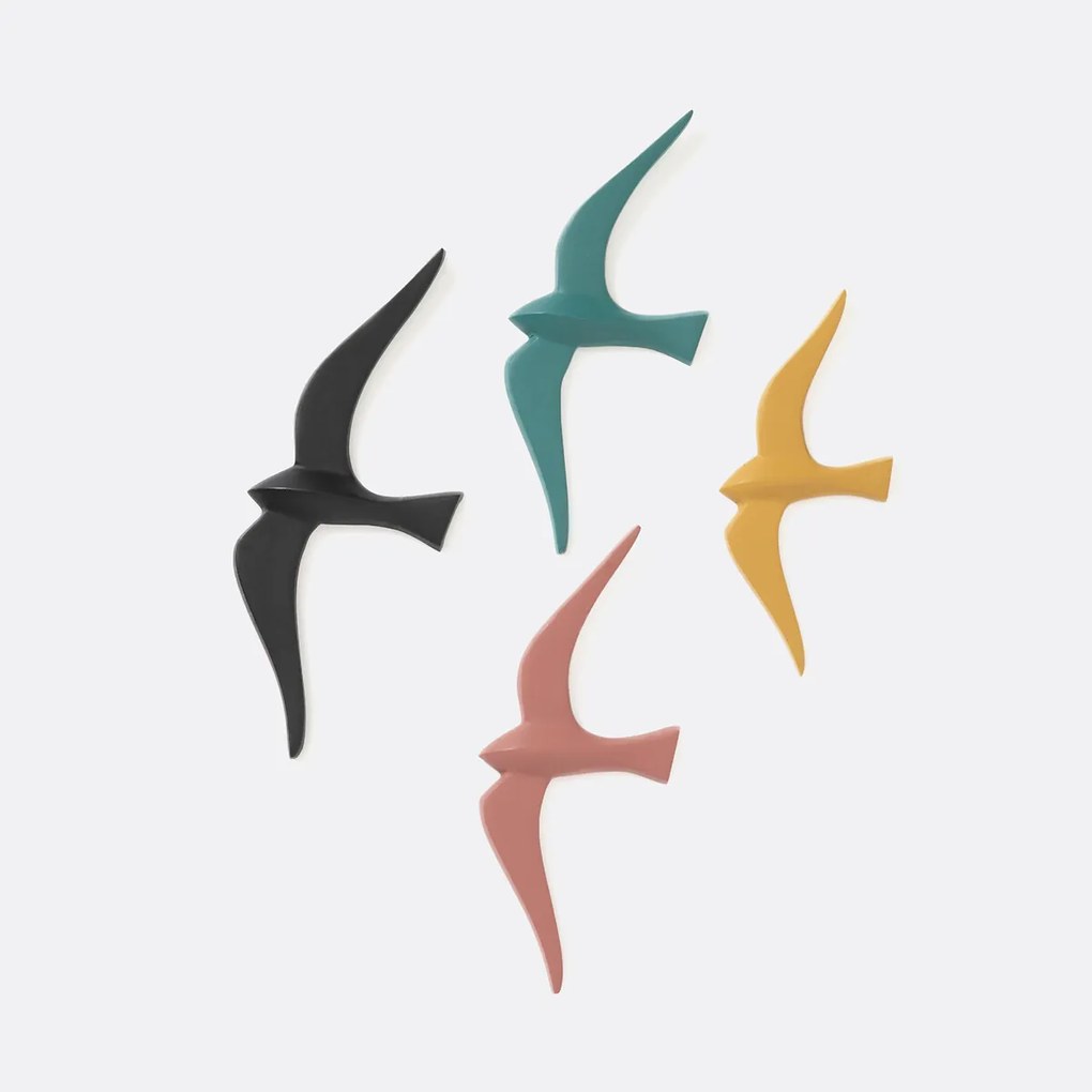 Set van 3 decoratieve vogels voor aan de wand, Tuga