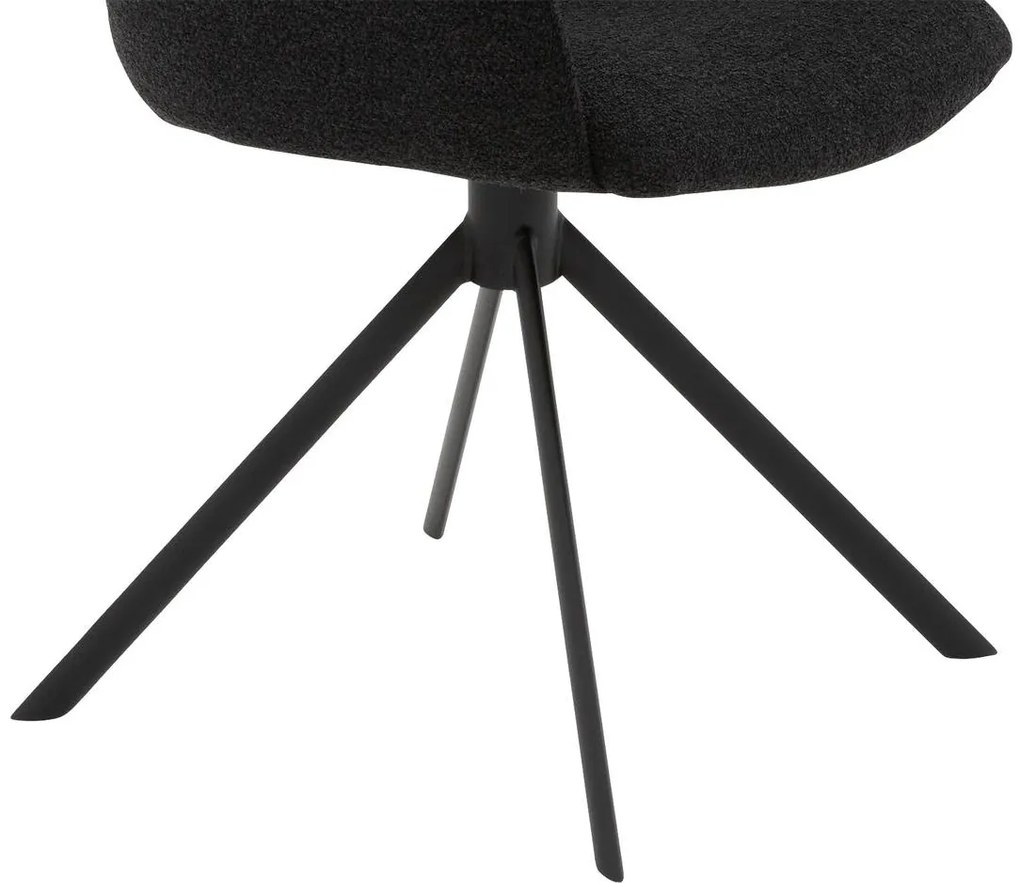 Goossens Eetkamerstoel Hera grijs stof met armleuning, modern design