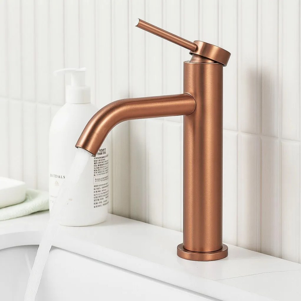 Wastafelkraan Rea Clif Brush Copper Low