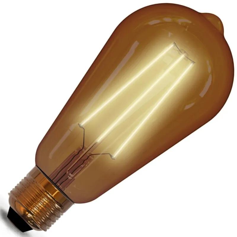 Edisonlamp LED filament 6W (vervangt 43W) grote fitting E27 goud dimbaar