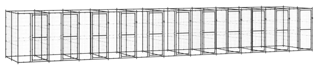 vidaXL Hondenkennel 26,62 m² staal