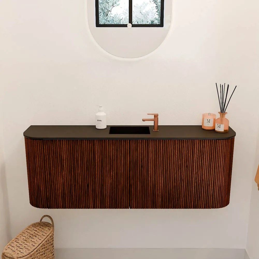 Mondiaz Joya 115cm toiletmeubel ronding links/rechts ruby met wastafel faye midden 1 kraangat urban