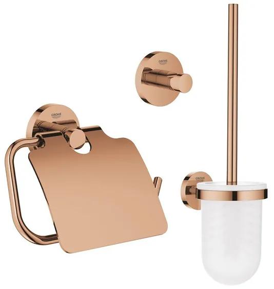 Grohe Essentials Toilet accessoireset 3-delig met toiletborstelhouder, handdoekhaak en toiletrolhouder met klep warm sunset sw99002/sw99018/sw99042/