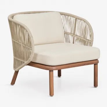 Fauteuil Van Acaciahout En Gevlochten Touw Capri Beige – Crème - Sklum