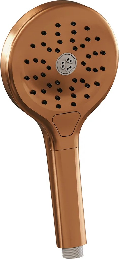 Brauer Stripe thermostatische badkraan met glijstang en 3 standen handdouche koper geborsteld PVD