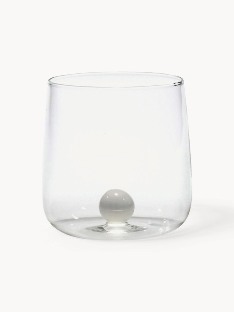 Handgemaakte waterglazen Bilia van borosilicaatglas, 6 stuks