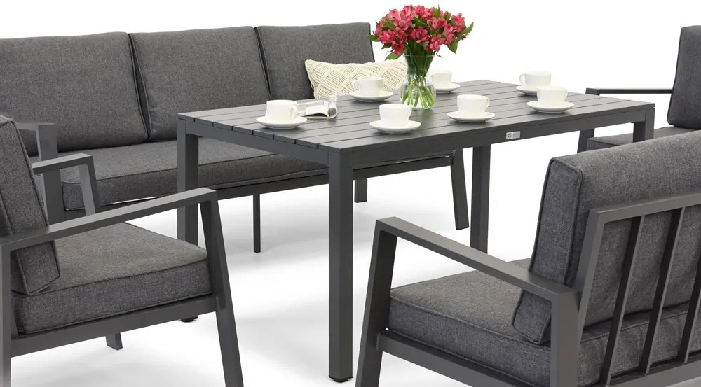 Zakintos Apetito 8 antraciet aluminium set Garden Point