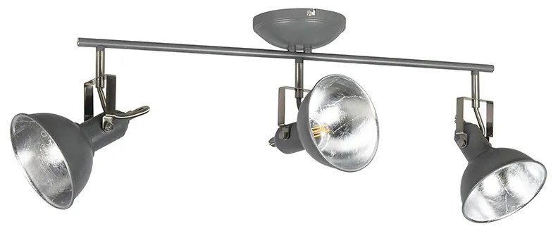 Industriële spot antraciet draai- en kantelbaar 3-lichts - Tommy