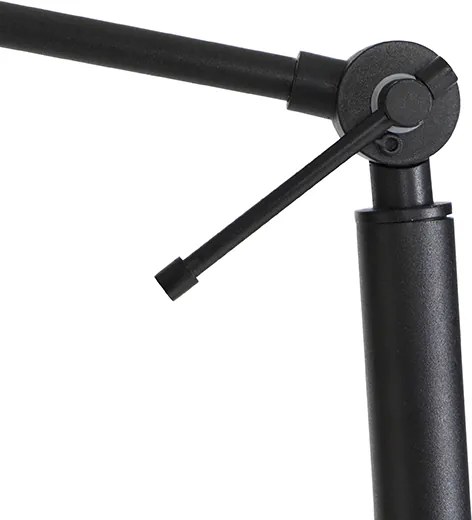 Vloerlamp zwart verstelbaar met kap groen en gouden binnenkant 50cm - Editor