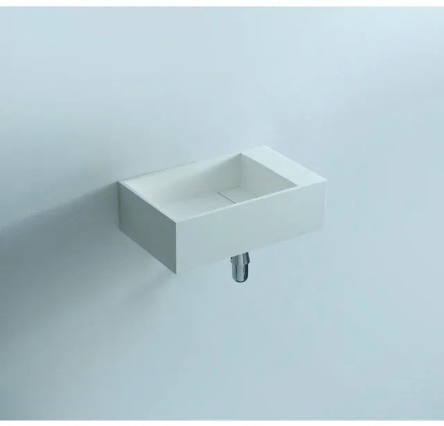 Ideavit Solidcube Fontein 40x22x10cm 0 kraangaten Solid surface mat wit 290083