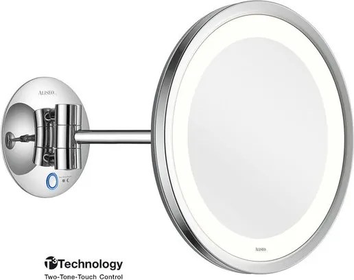 Aliseo LED Saturn make-up spiegel 22cm messing chroom 020743