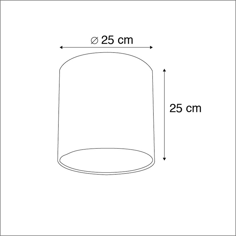 Velours lampenkap groen 25/25/25 met gouden binnenkant