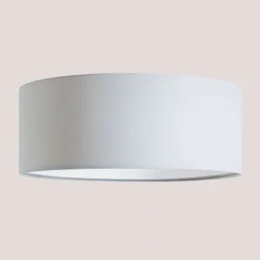 Ronde Plafondlamp Ø45 Cm Van Polyester Dustyn Wit - Sklum