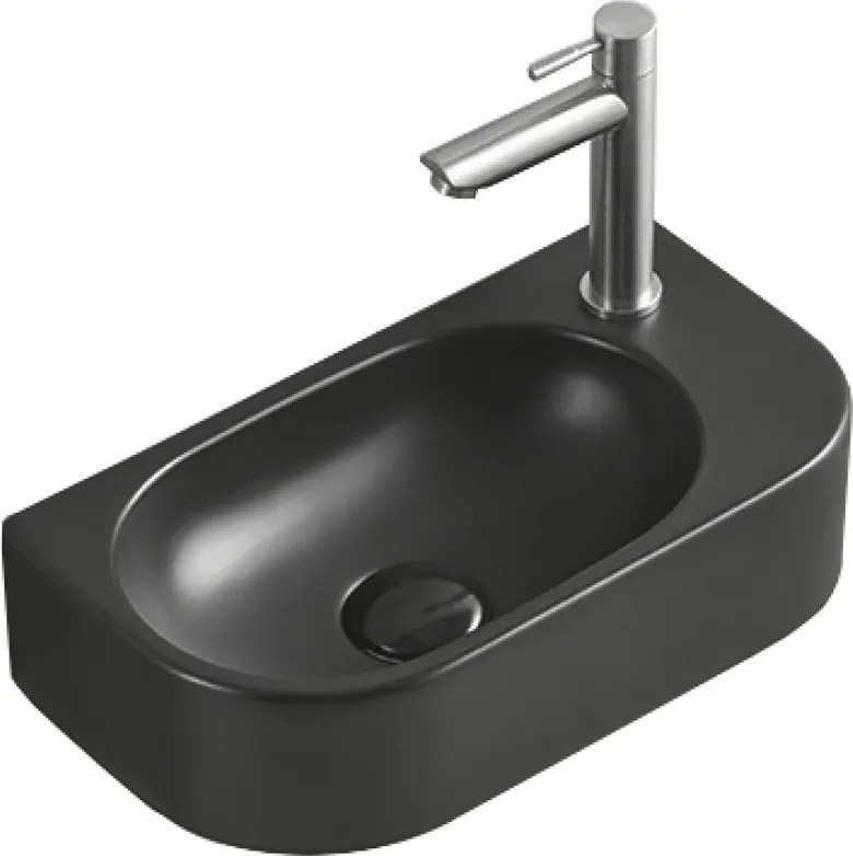 Mexen Viera linker wastafel op werkblad 40 x 21 cm, zwart mat - 21274085L
