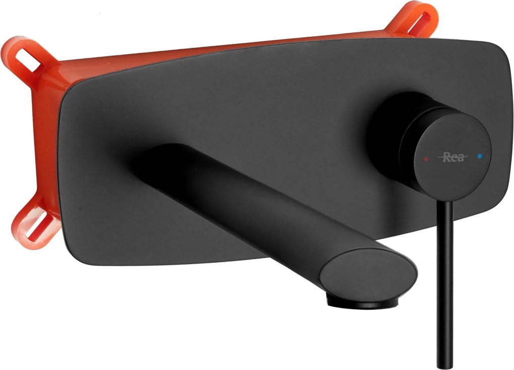 Inbouw wastafelkraan Rea Oval Black + BOX