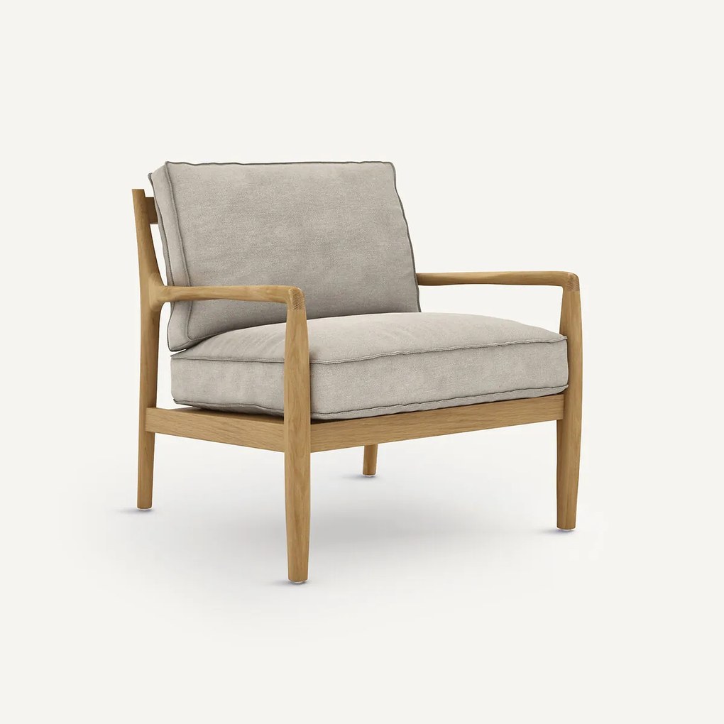 Fauteuil van eiken, fineer en linnen, Dilma