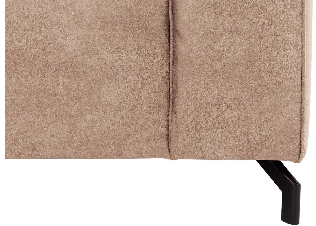 Goossens Bank Calvin beige, micro leer, 3-zits, modern design met ligelement links