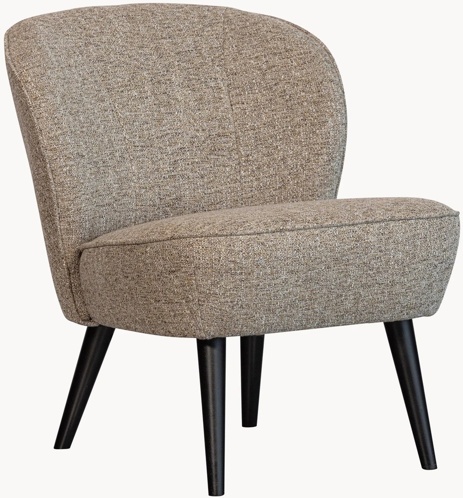 Gestoffeerde loungefauteuil Sara met birkenhouten poten