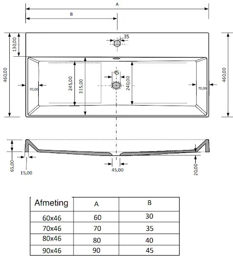 Fontana Kolo wastafelmeubel mat wit 60cm mat witte wastafel 1 kraangat