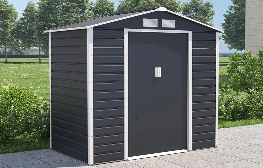 Lahti metalen gereedschapshuisje 2,1 x 1,3 m Store Boss antraciet