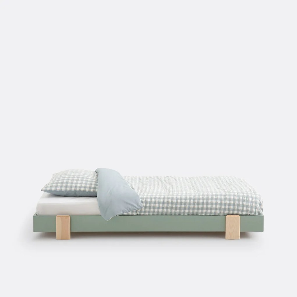Bed met boxspring, stapelbaar, massief grenen, PYLA